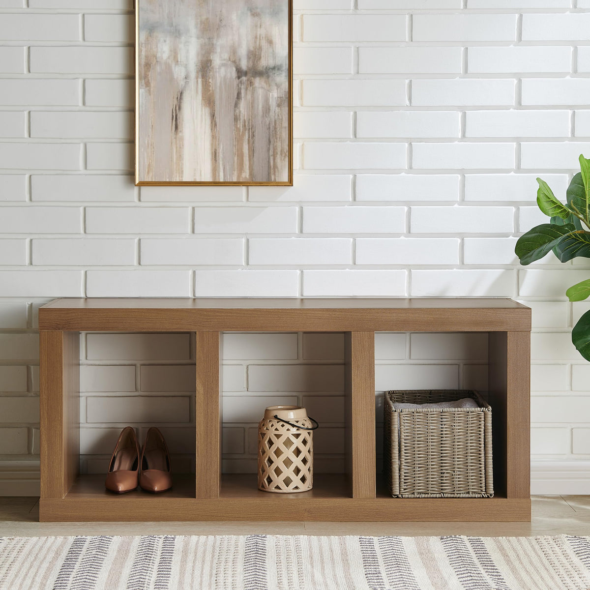 58" Wooden TV Stand with Open Storage W9266