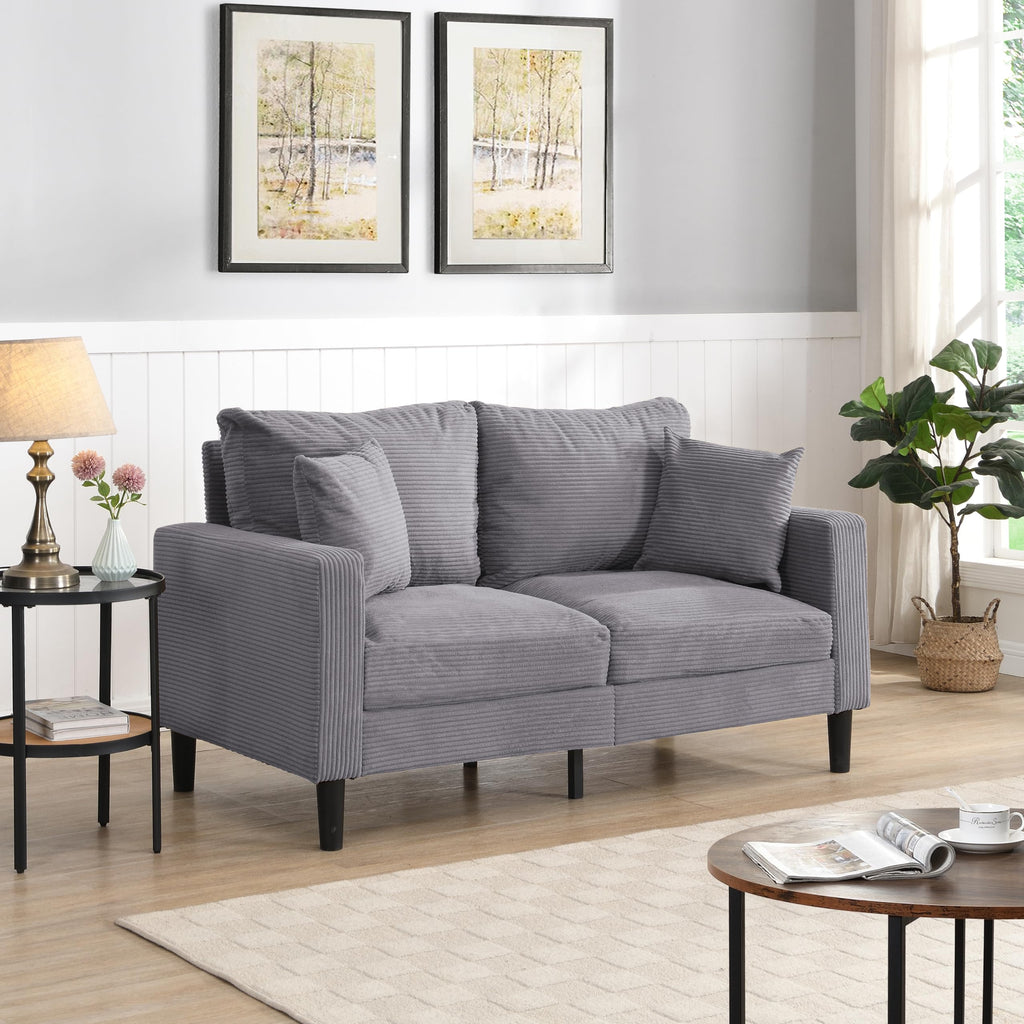 Light Gray Upholstered 2 Seat Loveseat Sofa D686365