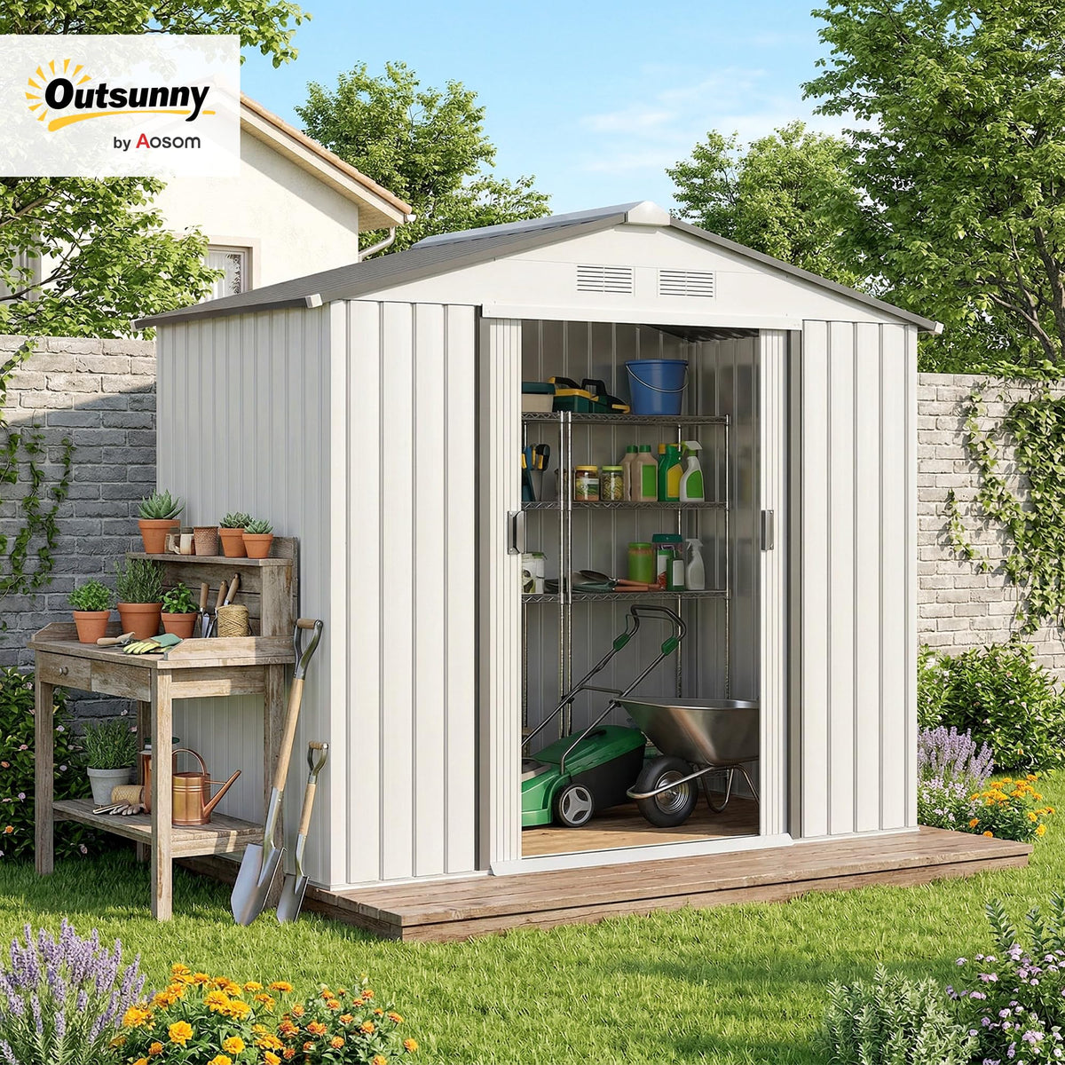 7' x 4' Metal Outdoor Storage Shed U7564