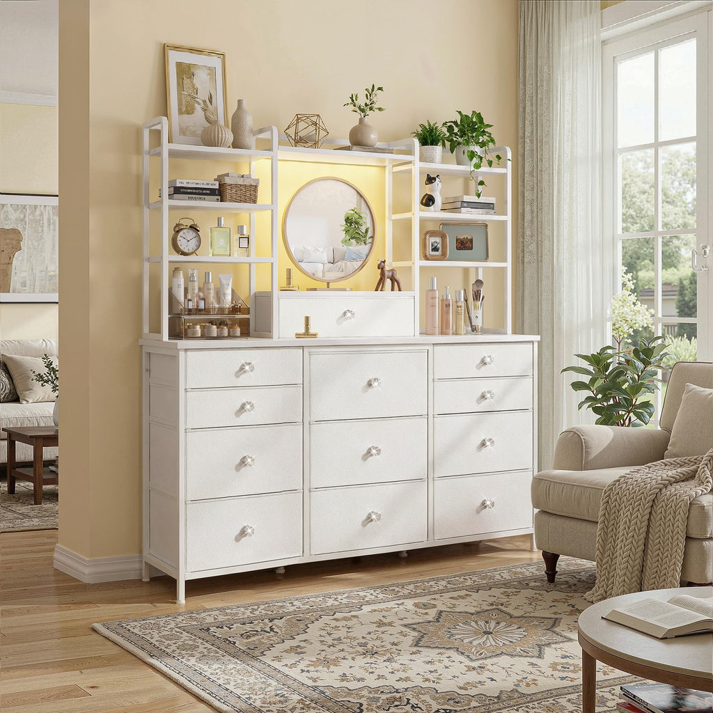 White Dresser with RGB LED Lights A930714