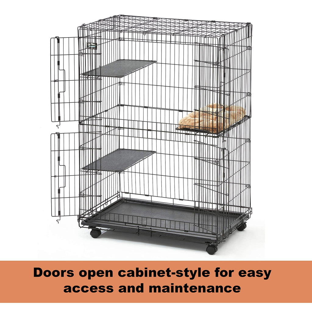 Folding Metal Cat Playpen with 3 Platforms A49709