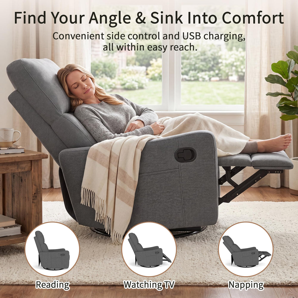 Manual Swivel Rocker Recliner Chair Z49415