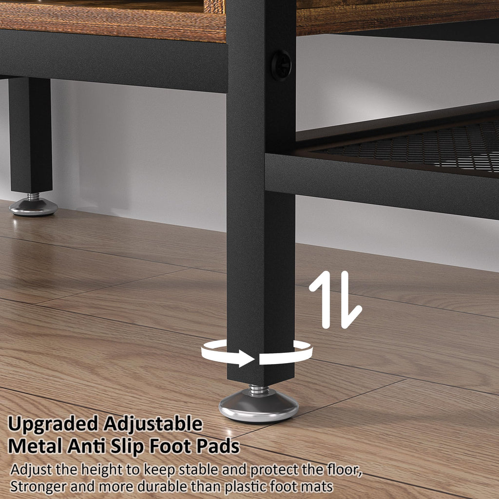 70 Inch 3-Tier TV Stand with Open Storage Shelves X230331
