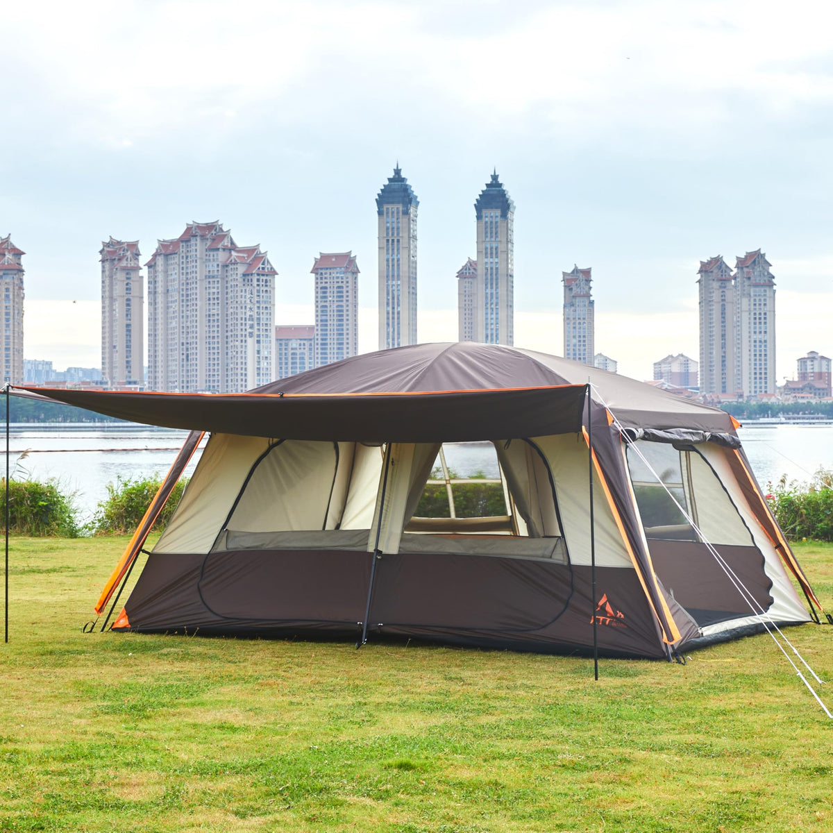 Extra Large 12-14 Person 2 Room Waterproof Double Layer Cabin Tent S433