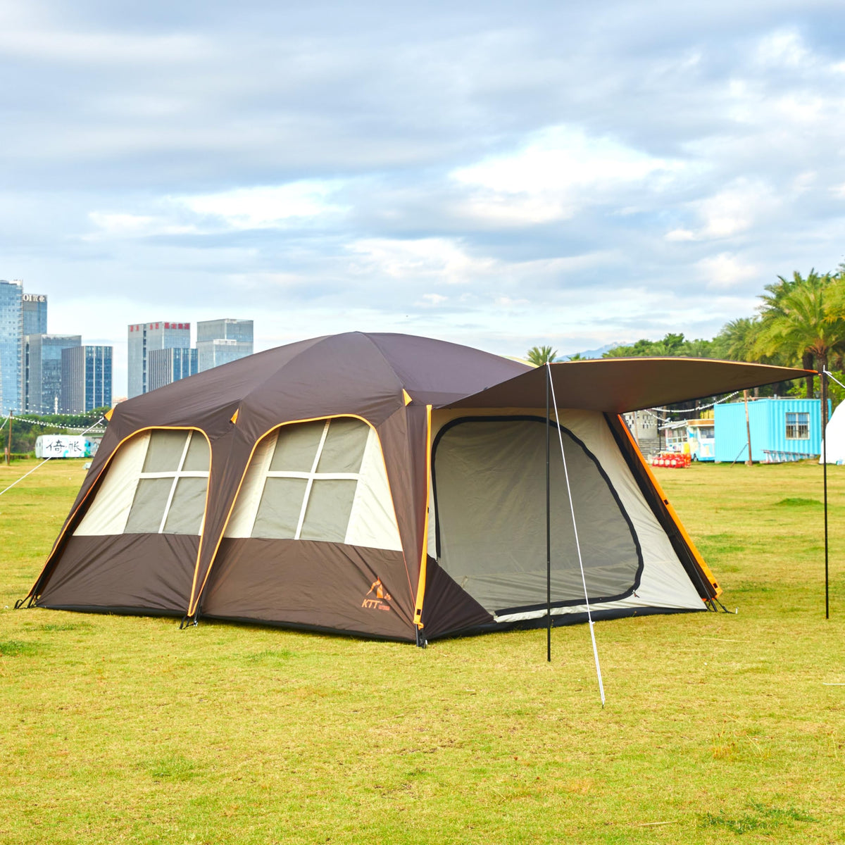 Extra Large 12-14 Person 2 Room Waterproof Double Layer Cabin Tent S433