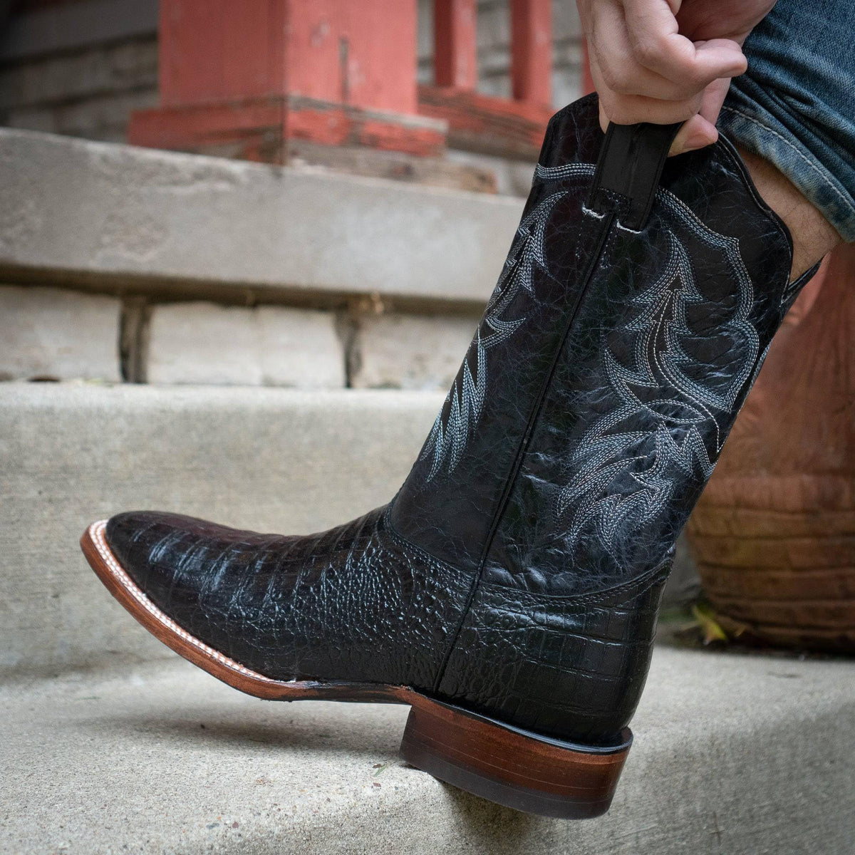 Caiman Belly Print Cowboy Boots G4838