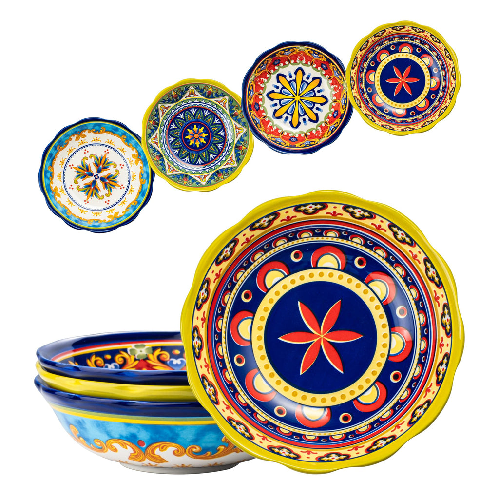 Ceramic Pasta Bowls Set, 27 oz Set of 4 D54856
