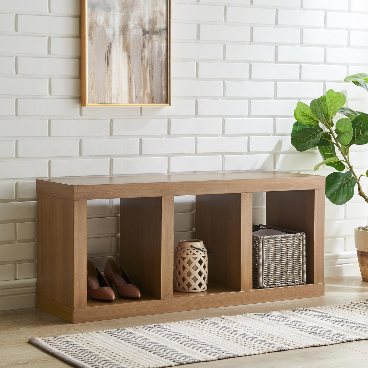 58" Wooden TV Stand with Open Storage W9266