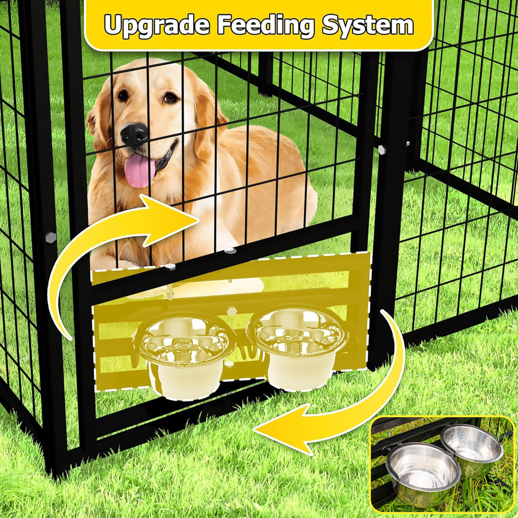 Heavy Duty Outdoor Dog Kennel with Roof Cover H5375