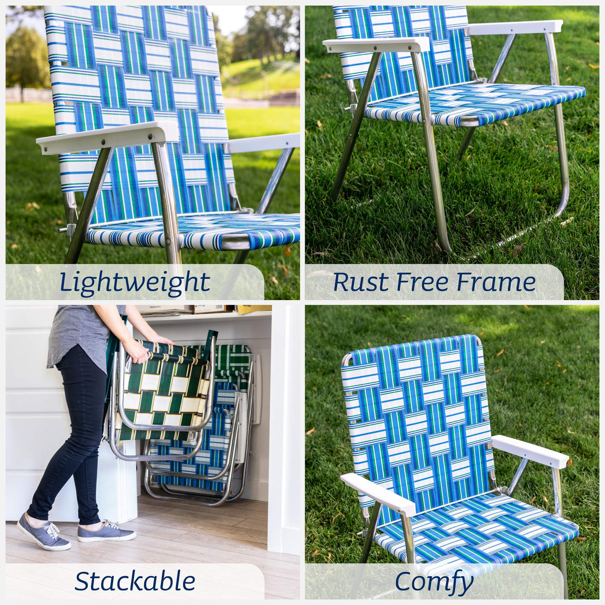 Folding Aluminum Outdoor Lawn Chair W4167